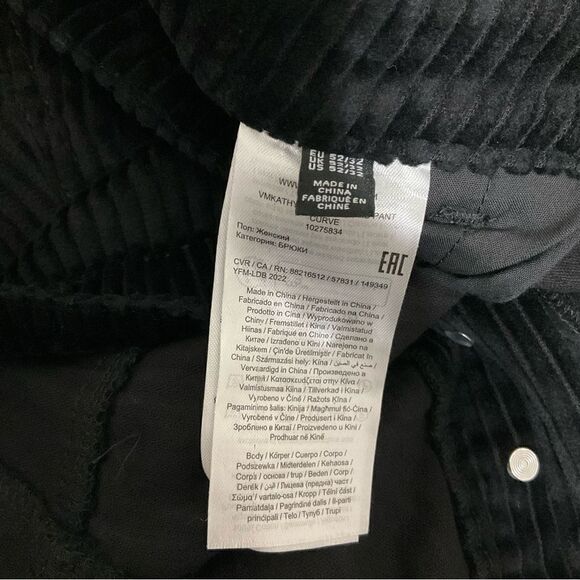 NWT Vero Moda Black Corduroy Pants size 20 - Picture 4 of 7